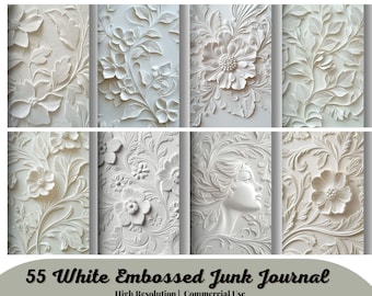 55 fundos brancos texturizados para junk journal, papel de fundo branco neutro e elegante texturizado para junk journals e colagens.