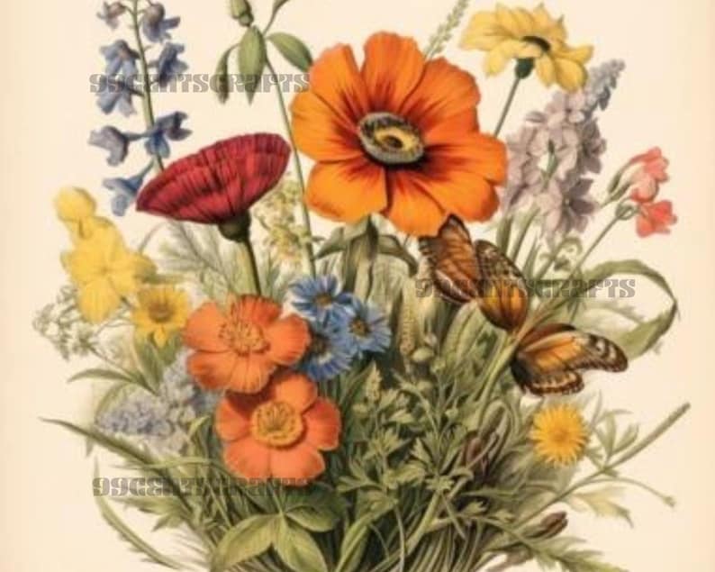 25 BERGBLOMMOR Utskrivbara Digitala Nedladdningar Utskrivbara Berg Blommor Blommor Botaniska Digikit Paper Outpost Shop PaperOutpost bild 5