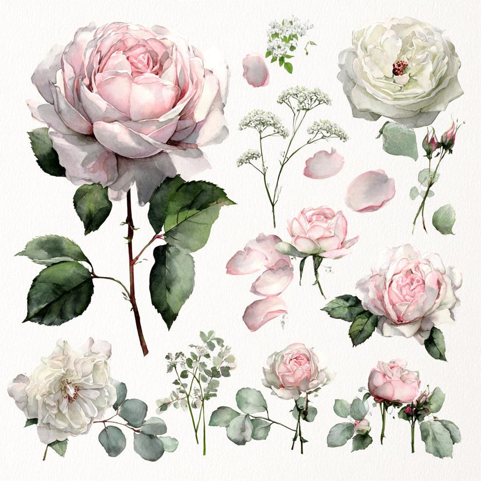 Pastel Pink Floral Digital Paper Pack – 52 Blush Seamless Flower ...