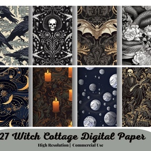 27 Witch Cottage Digital Paper Textures, Seamless Grunge Pattern ...