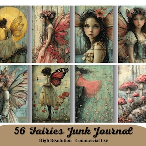 56 Fairies Junk Journal Paper Spring Fairy Collage Printables Digital Fairy Junk Journal Pages Butterfly Junk Journal Fairies Digital Papers