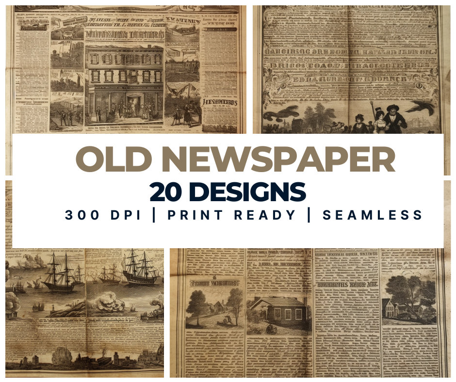 Junk Journal Printable Vintage Newspaper Vintage Paper Journal Etsy