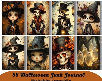 ハロウィンジャンクジャーナルページ 不気味なハロウィン