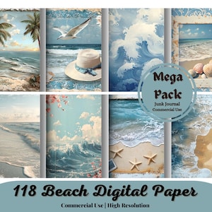 In Love With the Sea Digital Junk Journal Kit, Beach Collage In Love With the Sea Digital Junk Journal Kit, Beach Collage