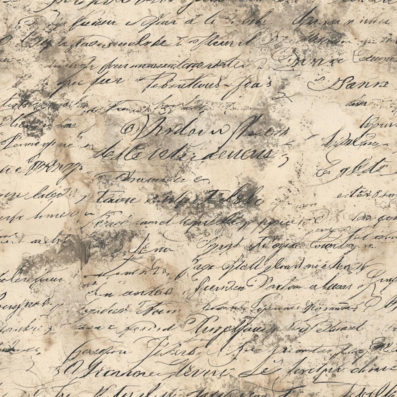 French Script Romance Digital Paper | Elegant Parisian Writing ...