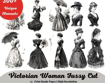 Victorian Woman Junk Journal Supplies Victorian Era Scrapbook Ephemera Victorian Women Shabby Chic Printable Women Cliparts
