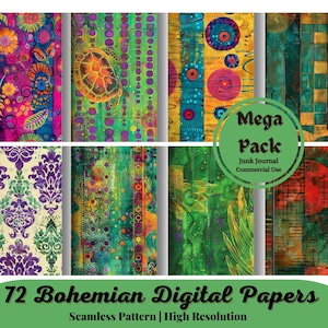 72 Boho BACKGROUNDS/Downloads digitais/9 papéis de fundo pintados à mão/papéis de diário