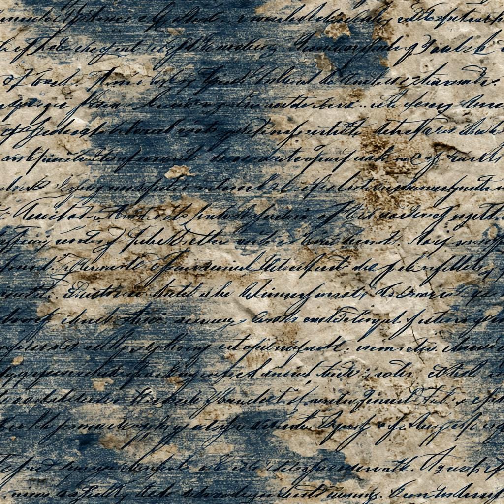 52 Indigo Vintage Script Digital Paper | Antique Handwriting Pattern ...