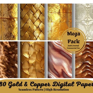80 SALE Foil digital paper rose gold digital paper rainbow metallic digital paper foil gold foil texture silver background copper paper