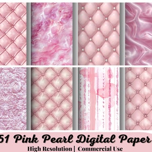 51 Pink Pearl Digital Paper, sfondi perlati senza soluzione di continuità con texture di motivi perlati di lusso in seta e lamina, download immediato per uso commerciale