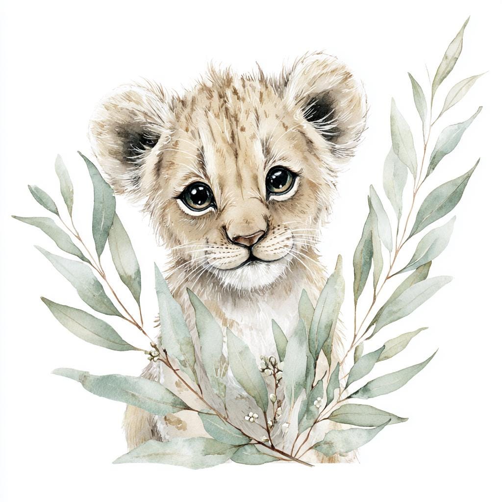 Safari Baby Shower Clipart Set | Watercolor Jungle Baby Animals | Cute ...