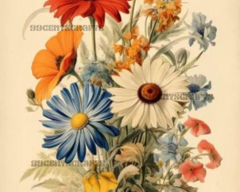 25 BERGBLOMMOR Utskrivbara Digitala Nedladdningar Utskrivbara Berg Blommor Blommor Botaniska Digikit Paper Outpost Shop PaperOutpost bild 3