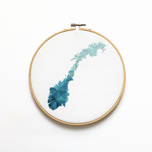 Norway Map Cross Stitch Etsy
