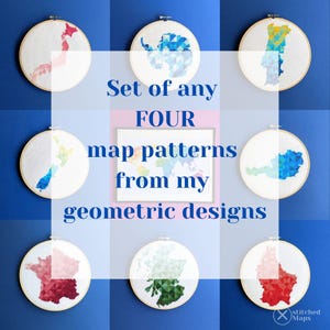 Alle VIER Kreuzstichvorlagen aus meiner Reihe geometrischer Karten. Künstlerische Nadelspitzen Musterpaket. Kreative Mutter - Tochter Geschenkidee