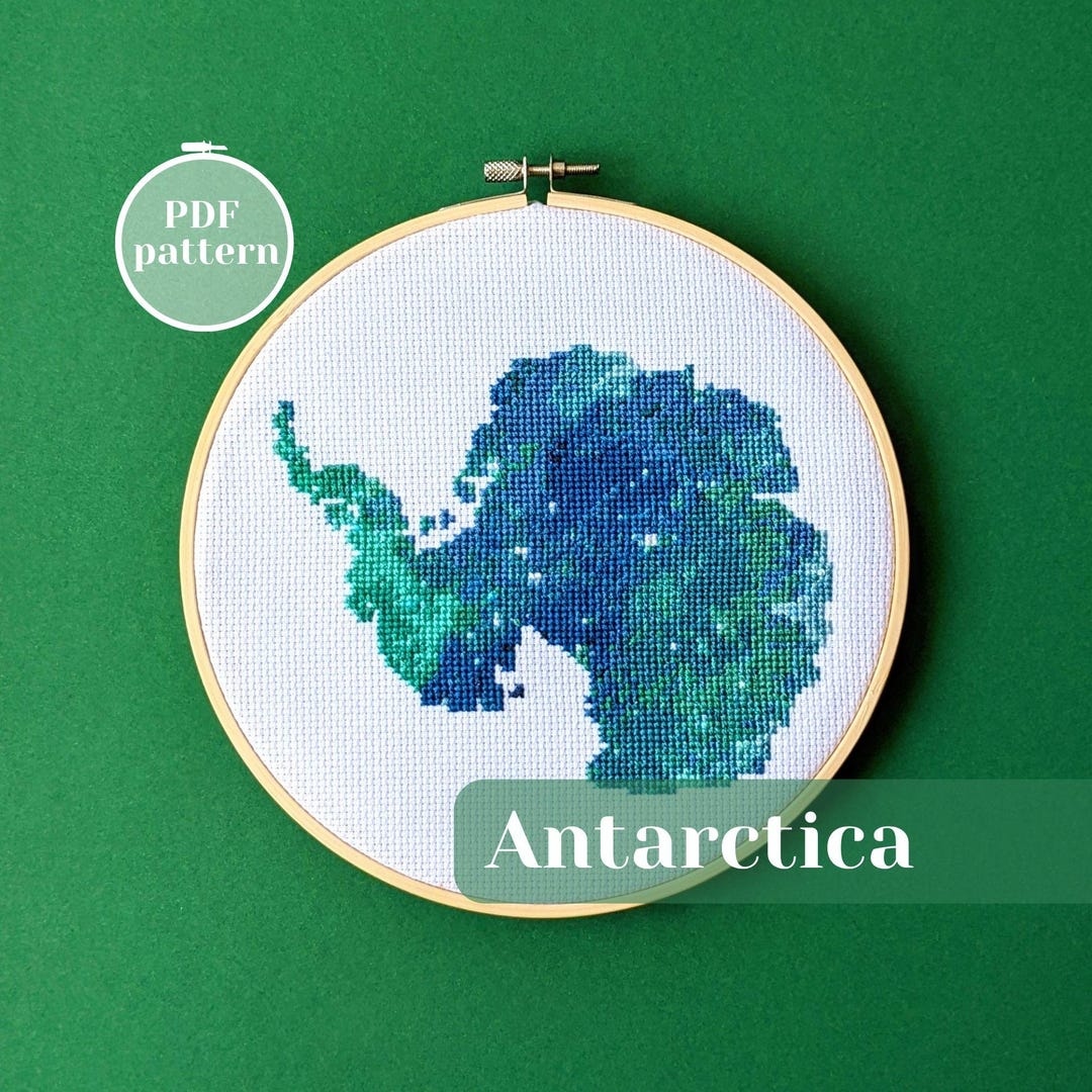 Antarctica Map Cross Stitch Pattern, Modern Embroidery (PDF Pattern) - Etsy