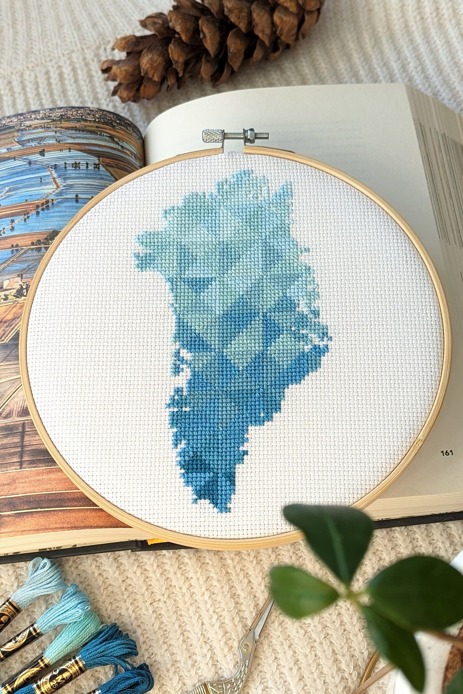 Greenland Map Cross Stitch Pattern. Modern Simple Xstitch PDF Chart ...