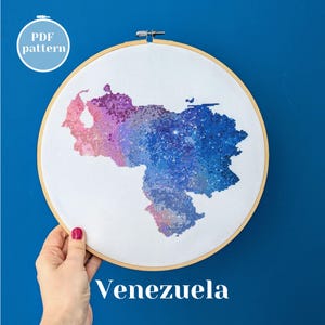 Venezuela Kreuzstich PDF Landkarte. Original xStitch Projekt-Tutorial zum sofortigen Download. Geschenk für Heimwehkranke Freunde.