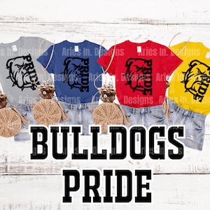 Bulldog Pride school mascot, digital download,  School spirit SVG, Sublimation File, PNG File, Personalized School Mascot Shirt Svg,