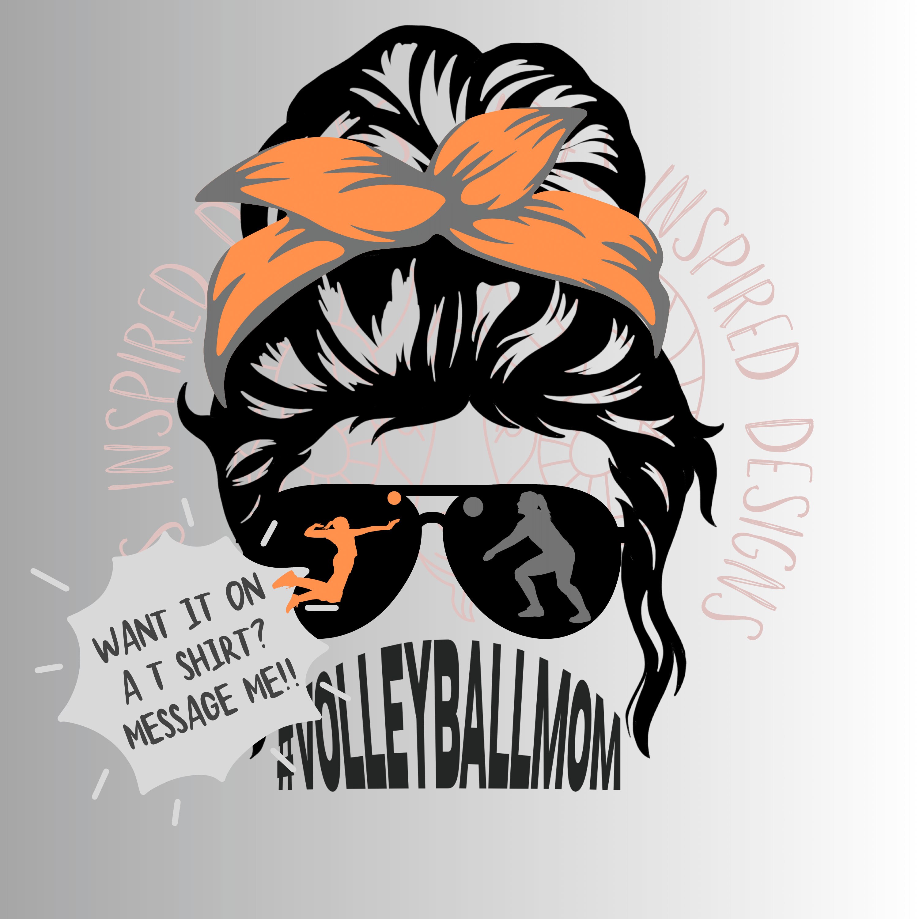 Volleyball Mom Messy Bun SVG,  #volleyballmom, Orange, Volleyball Mom png, Volleyball mom SVG, Volleyball mom life, Volleyball SVG