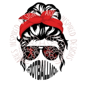Voetbal Mom SVG, Messy Bun Football Mama, Football Mama, Football SVG, Football PNG, #Footballmom, Football Gifts, Football Mom Svg