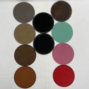2.5" Case of 25 Round Leatherette Patch with Adhesive Backing wholesale - Laser blanks, laserable blanks, heat press, engraving, hat