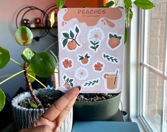 Peaches Cafe Matte Sticker Sheet | Bujo, Planner, Journal