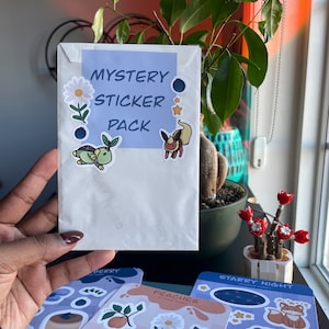 Packs de feuilles d'autocollants mystères | feuilles d'autocollants, remise, tenue d'un journal, correspondant, articles de papeterie, bujo, agenda, agenda, papier mat