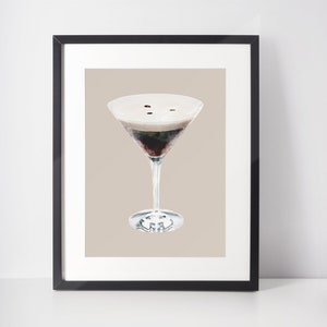 Cocktail Digital Art, Bar Cart Art, Espresso Martini, Digital Download