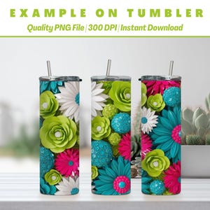 Emballage pour gobelet MAGNIFIQUE FLEURI 20 oz | Papier peint | Scrapbooking | Contexte | Carnet de notes | Conception avancée par IA | Accès instantané | Utilisation commerciale