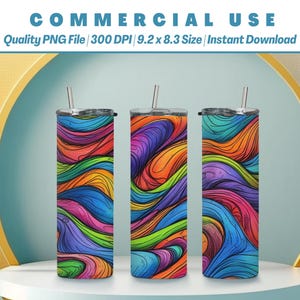 Emballage pour gobelet vibrant WAVY, 20 oz | Tasses et mugs | Album | Contexte | Carnet de notes | Revue | Papier peint | Utilisation commerciale | Téléchargement instantané