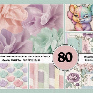 Pacote de papel digital 80 WHISPERING ECHOES: fundo | copo | papel de parede | caderno | scrapbooking | acesso instantâneo | uso comercial