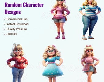 Adorable White Kids PNG, White Girls png, Cartoon Girls png, Caucasian Girls png, Girl Characters png, Advance AI Designs, Commercial Use