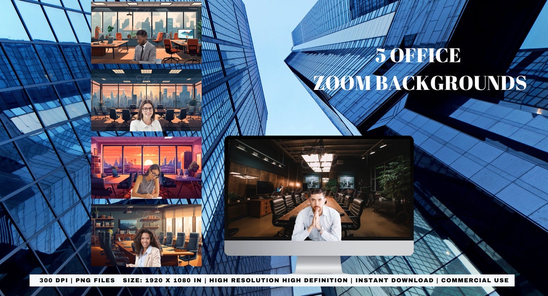 5 Office Zoom Backgrounds, Professional, Modern, Animated and High Resolution Vibrant & Warm