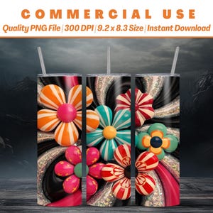 Emballage pour gobelet MAGNIFIQUE FLEURI 20 oz | Papier peint | Scrapbooking | Contexte | Carnet de notes | Conception avancée par IA | Accès instantané |  Utilisation commerciale