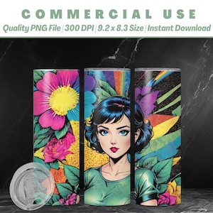 20oz WHITE GRIL Comic Wrap | Fundo | Caderno | Álbum de recortes | Papel de parede | Desenho animado | Artes e ofícios | Download instantâneo | Uso comercial