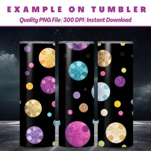20oz Unique Poke-A-Dot Tumbler Wrap | Colorful | Scrapbooking | Background | Notebook | AI Advance Design | Instant Access |  Commercial Use