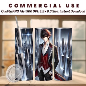 20oz COOL ANIME Tumbler Wrap | Background | Notebook | Scrapbook | Wallpaper | Cartoon | Artsy | Xmas | Instant Download | Commercial Use