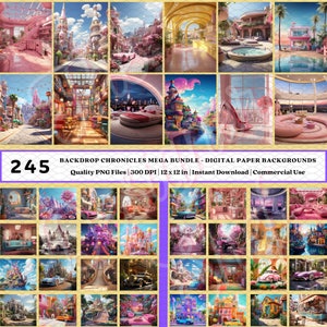 245 Backdrops Chronicles *MEGA BUNDLE* Cartoon Digital Backdrops | Realistic Cartoon Digital Paper | Various Paper | Digital Clipart