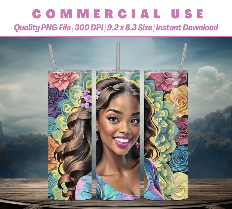 20oz BEAUTIFUL BLACK GIRL Wrap Background Notebook Scrapbook Wallpaper