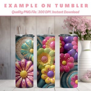 Emballage pour gobelet PRETTY FLORAL, 20 oz | Papier peint | Scrapbooking | Contexte | Carnet de notes | Conception avancée par IA | Accès instantané |  Utilisation commerciale