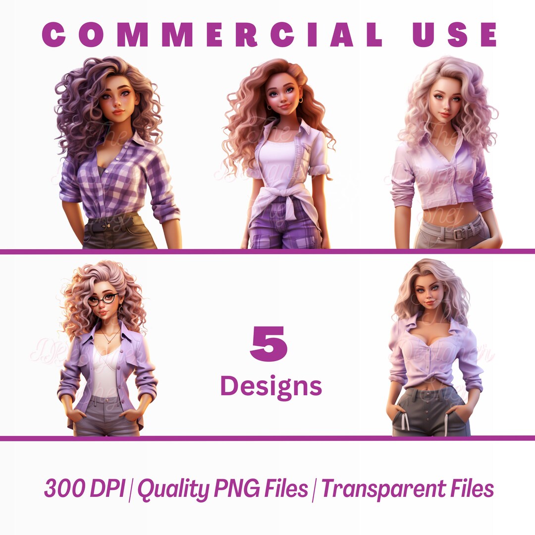 5 White Girl Characters, White Chics Png, Cartoon Girls Png, Caucasian