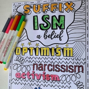 Word Parts Prefix Root Words Suffix Coloring Doodle Pages - Review and Early Finishers