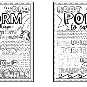 Word Parts Prefix Root Words Suffix Coloring Doodle Pages - Review and ...
