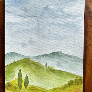 Landscape Watercolor Painting - Tuscany