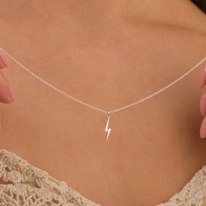 Lightning Bolt Necklace for Women, Dainty Lightning Necklace, Thunderbolt Charm, Tiny Thunderbolt Pendant, Flash Lover Gift