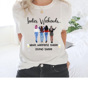 ladies weekends, what happens there stays there- Women&#39;s Softstyle Tee.