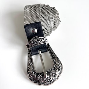 Silver Mesh Belt - Etsy UK display picture 2