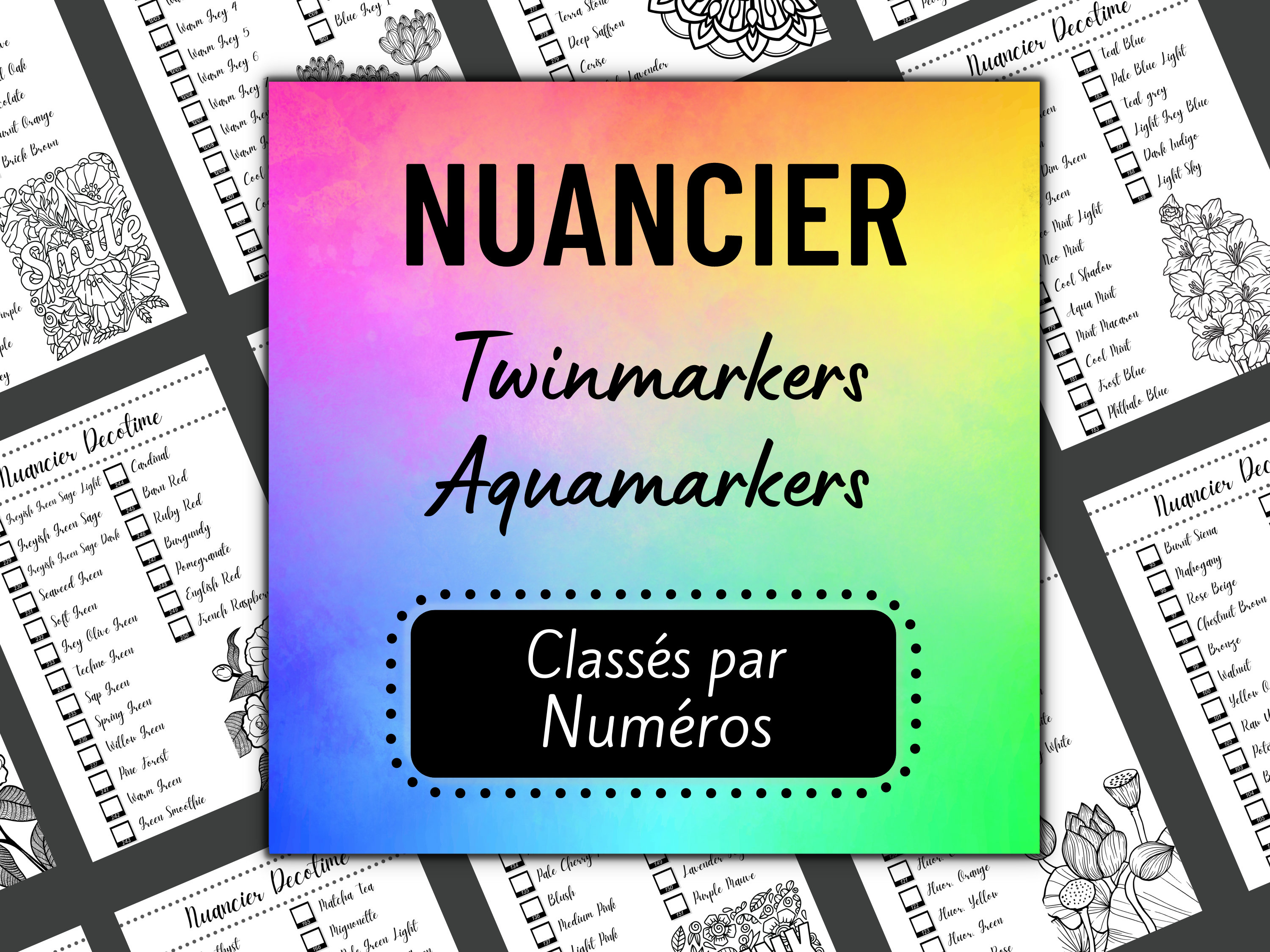 kaart ongeluk loyaliteit Decotime Aquamarkers Twinmarkers kleurenkaart - Etsy België