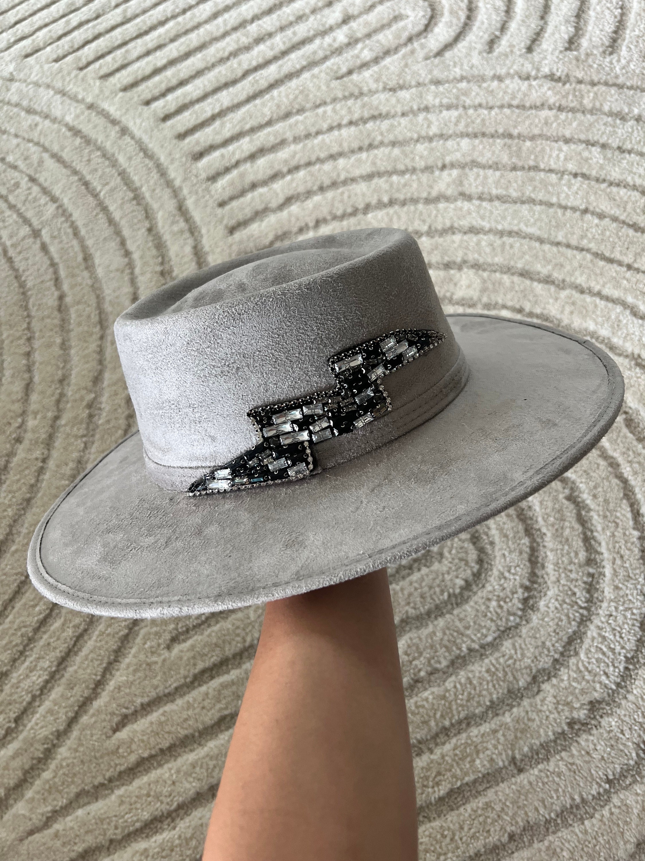 Grey suede hat hotsell