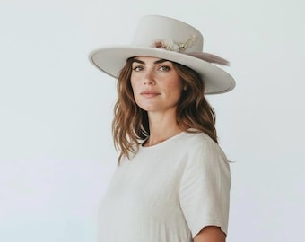 Stylish off White Suede Fedora With Crystal Band, Beautiful  display picture 2
